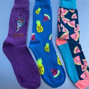 Fun Patterned Socks Set - Purple, Blue, and Teal